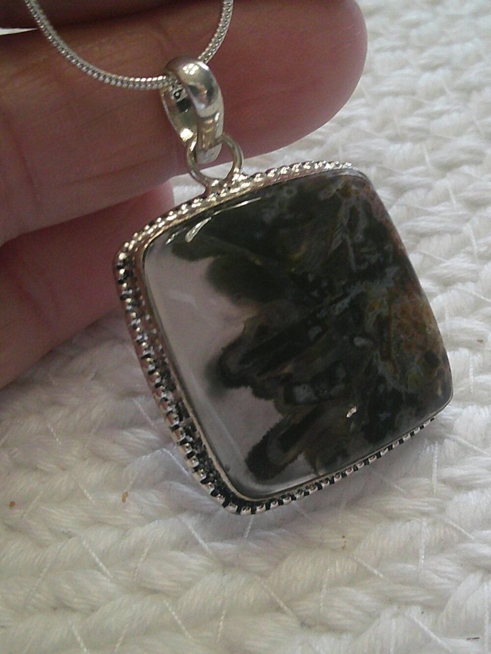 Natural STICK AGATE Handmade Sterling 925 Pendant/Chain #182F